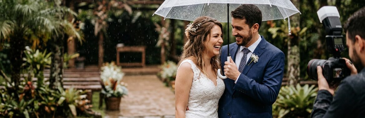 Dicas para fotos de casamento em dias chuvosos