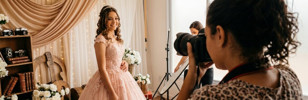 Como montar um cenário para fotos de aniversário de 15 anos em estúdio