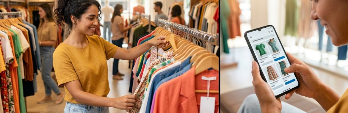 Comparativo entre compras online e físicas em magazines
